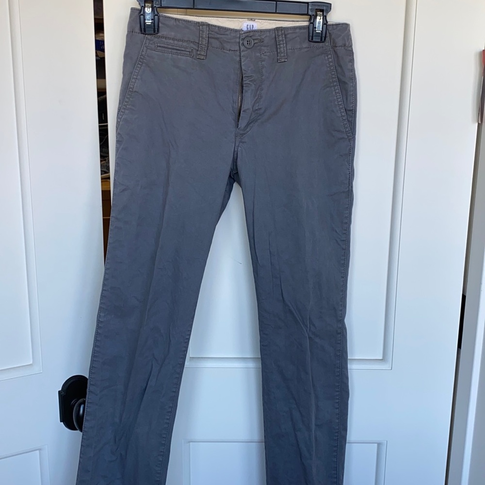 Gap Kids 100% Boys Gray Cotton Khakis-Size 16 slim